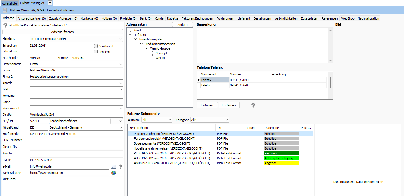 Adressmaske FenOffice