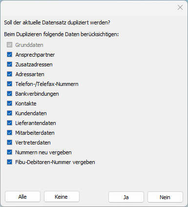 Optionen zum Duplizieren