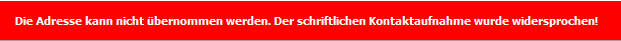 Warnmeldung Kontaktaufnahme widersprochen