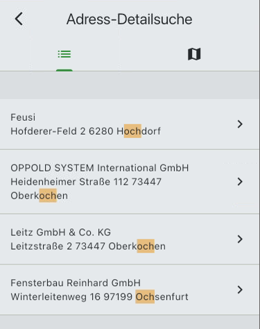 Adress-Detailsuche Ergebnis
