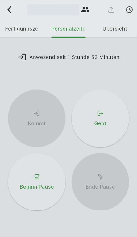 Knöpfe Geht und Beginn Pause aktiv