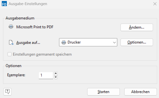 Ausgabe-Einstellungen