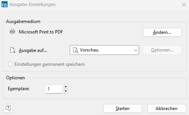 Ausgabe-Einstellungen